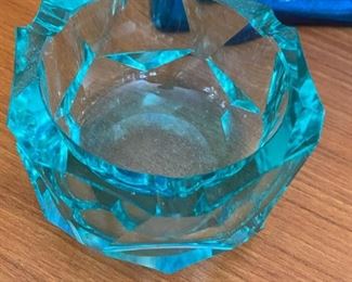 $ 24.00 - Aqua Blue Czech Glass Ashtray