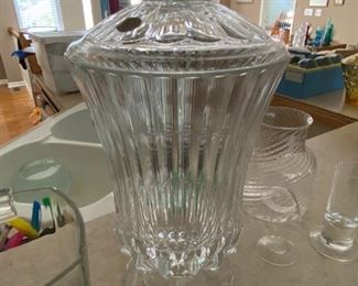 Large Italian RCR, lead crystal canister