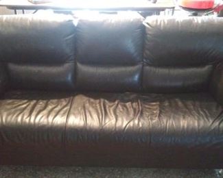 Black leather sofa