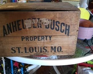 Anheuser Busch wood box with lid