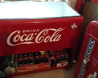 Totally restored Coke chest (in the basement reck room)