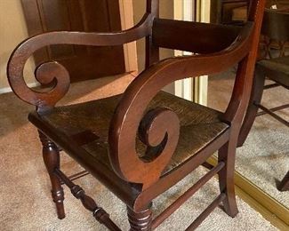 ARM CHAIR WITH Rush seat. $60