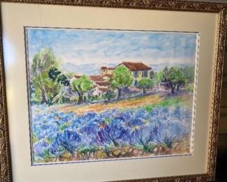 F VALENTI French artist. Lavender fields. $300.