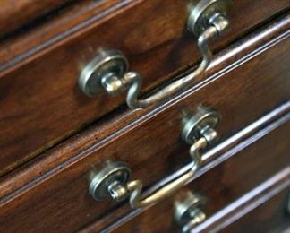 Crescent, solid mahogany, flatware chest (detail)