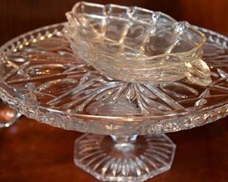 many pieces of glass and crystal