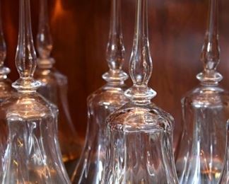 larger stemware, gold rim