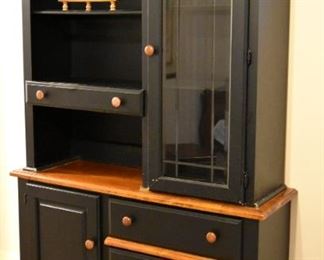 light and dark wood hutch