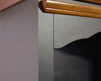 light and dark wood hutch (detail)