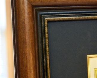 framed art on metal easel (detail)