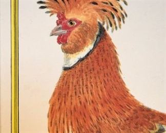 framed art on metal easel (detail)