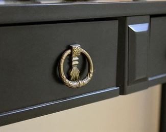 table with two drawers, bamboo theme (pulls detail)