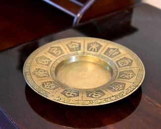 small brass plate with Asian characters