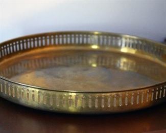 handled brass platter