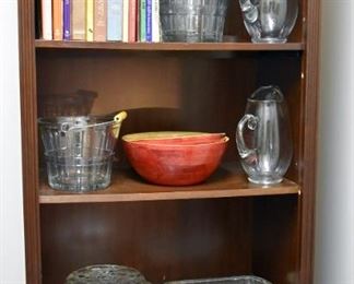 bookcase, entertaining items