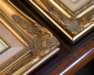 exoctic bird paintings, framed (detail)