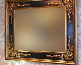 mirror, beveled, gold ribbons