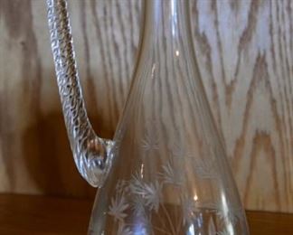 tall etched pitcher