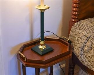 nightstand and lamp