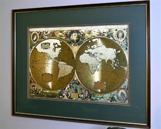 framed world map