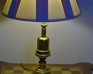 game table and lamp