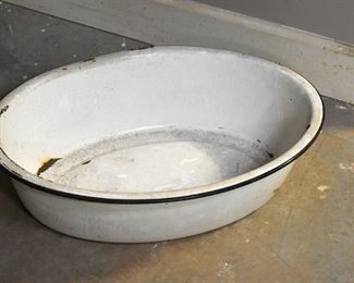 large metal wash basin