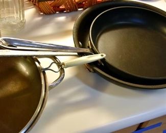 Pots and pans, including All-Clad and other popular brands.