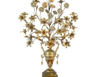 Lot 002
19th Century Gilt Bronze French Altar Lilies Bouquet Candelabra
