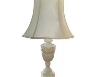 Lot 015
Carved Alabaster and Marble Table Lamp