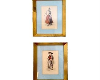 Lot 049
Antique French Costume Plates Framed