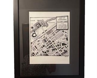 Lot 112
Map of Downtown Cleveland, Framed Print 1942