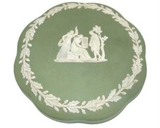 Lot 209
Wedgwood Green Jasper Covered Box