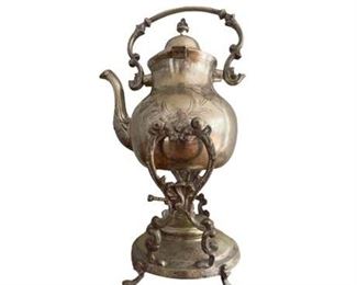 Lot 232
Silver Plate Tilting Tea Pot With Burner
