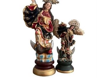 Lot 306
Ecuadorian Virgin Blessed Mother Figurines