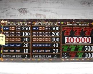 Retro Vintage Sigma Game Slot Machine Glass Panel Insert