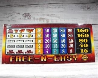 Retro Sigma Game Free N Easy Slot Machine Glass Panel Insert