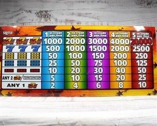 Retro Sigma Game Slot Machine Glass Panel Insert