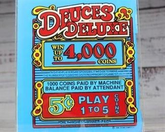 Retro Sigma Game Slot Machine Deuces Deluxe Glass Panel Insert