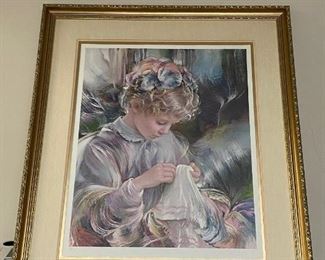Artist Signed and Numbered Large Framed Print of Child