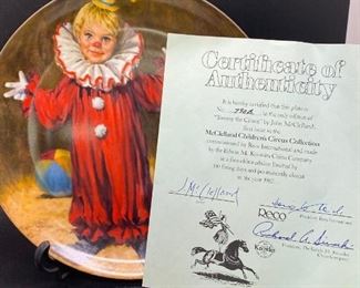 Tommy the Clown by John McClelland Collector Plate with COA Artist Signed