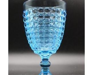 Vintage Blue Bubble Drinking Goblet Wine Water Glass