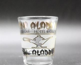 Vintage 22k Gold Las Vegas Aladdin Hotel Shot Glass