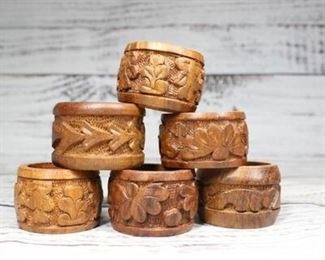 Lot of Vintage Made in India Wooden Napkin Holders