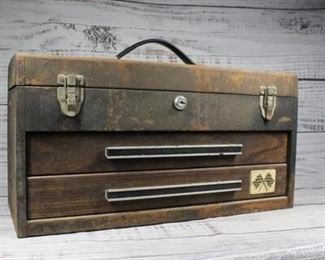 Vintage Sears Craftsman Rally 2 Drawer Woodgrain Decal Tool Box