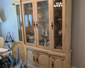 vintage White furniture china cabinet