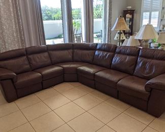 Natuzzi Editions leather double recliner sectional