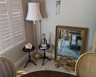 Lenox Quoizel floor lamp, Bombay Co. mirror and wall sconces