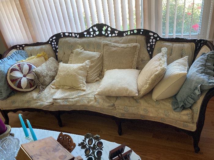 Victorian style parlor couch