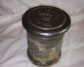 I THINK THIS IS AN ORNATE  TOBACCO TIN $45