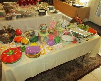 EASTER DECOR AND KITCHEN FRUIT AND VEGGIE DECOR SERVING DISHES
