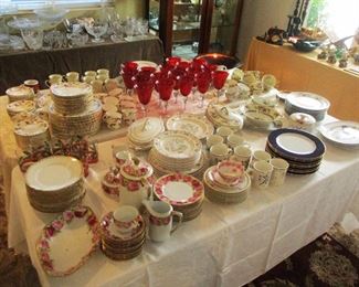 ASSORTED CHINA, STEMWARE, ETC.